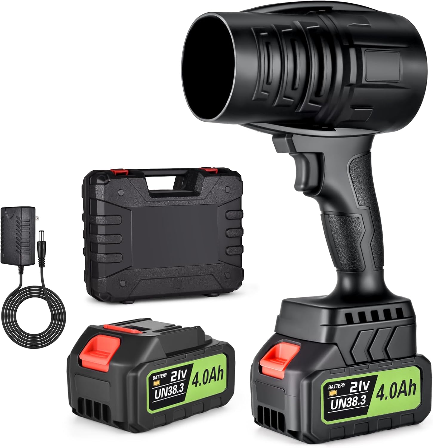 Leaf Blower Cordless Battery Charger, Electric Cordless Leaf Blower Handheld 21V Black